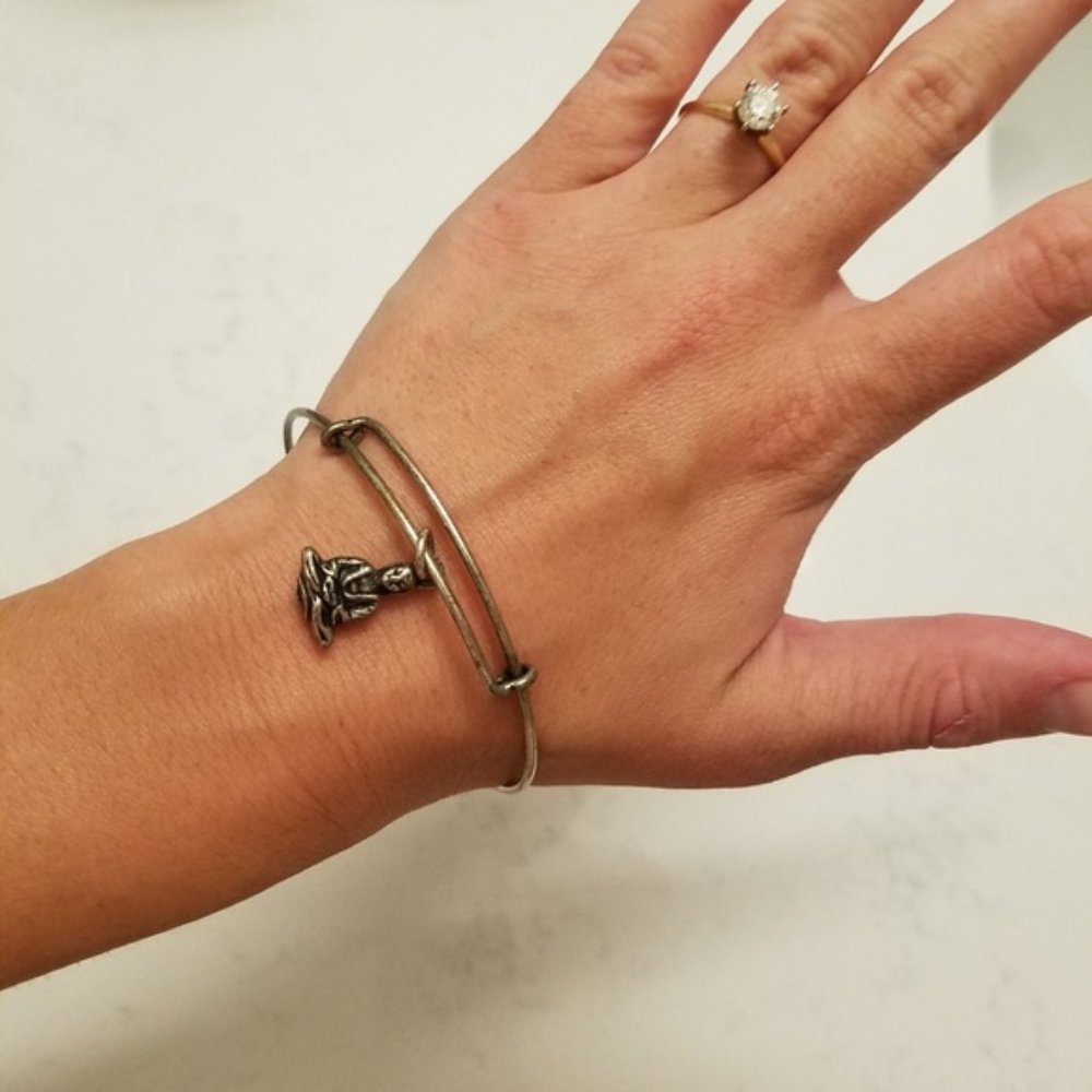 Alex And Ani Silver Buddha Charm Bangle Bracelet Bohemian Zen Relax Boho Classic